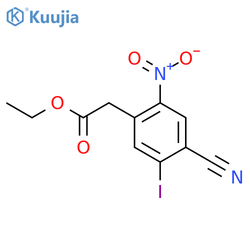 Ethyl 4-cyano-5-iodo-2-nitrophenylacetate structure