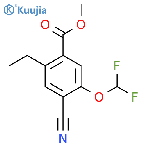 Methyl 4-cyano-5-difluoromethoxy-2-ethylbenzoate structure
