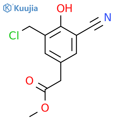 Methyl 3-chloromethyl-5-cyano-4-hydroxyphenylacetate structure