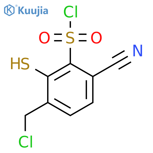 3-Chloromethyl-6-cyano-2-mercaptobenzenesulfonyl chloride structure