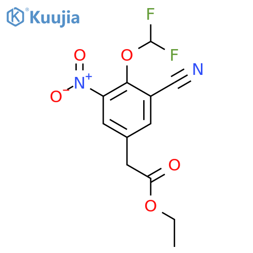 Ethyl 3-cyano-4-difluoromethoxy-5-nitrophenylacetate structure
