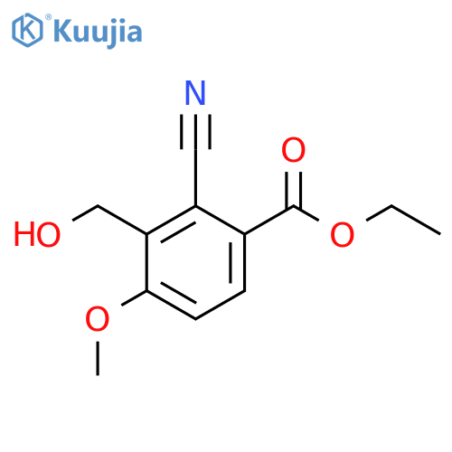 Ethyl 2-cyano-3-hydroxymethyl-4-methoxybenzoate structure