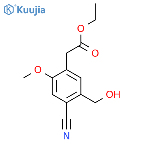 Ethyl 4-cyano-5-hydroxymethyl-2-methoxyphenylacetate structure