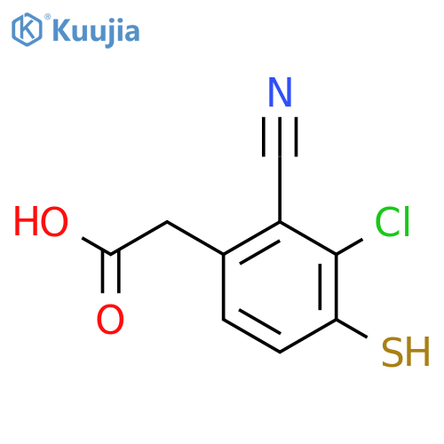 3-Chloro-2-cyano-4-mercaptophenylacetic acid structure