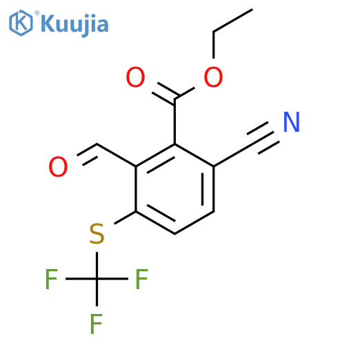 Ethyl 6-cyano-2-formyl-3-(trifluoromethylthio)benzoate structure