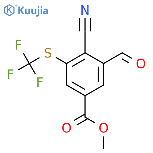 Methyl 4-cyano-3-formyl-5-(trifluoromethylthio)benzoate structure