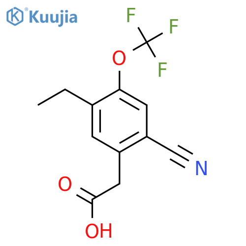 2-Cyano-5-ethyl-4-(trifluoromethoxy)phenylacetic acid structure
