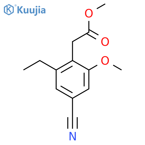 Methyl 4-cyano-2-ethyl-6-methoxyphenylacetate structure