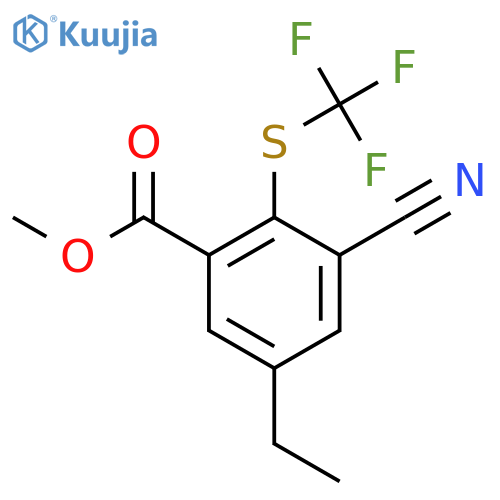 Methyl 3-cyano-5-ethyl-2-(trifluoromethylthio)benzoate structure