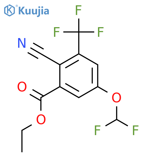 Ethyl 2-cyano-5-difluoromethoxy-3-(trifluoromethyl)benzoate structure