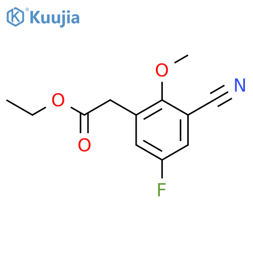 Ethyl 3-cyano-5-fluoro-2-methoxyphenylacetate structure