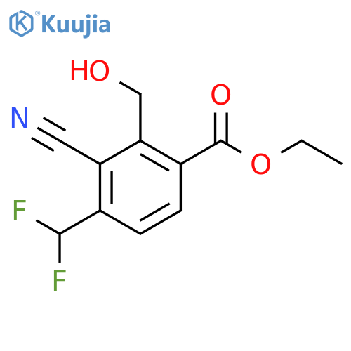 Ethyl 3-cyano-4-difluoromethyl-2-(hydroxymethyl)benzoate structure
