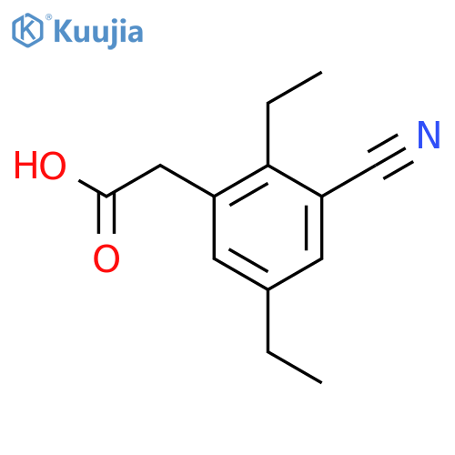 3-Cyano-2,5-diethylphenylacetic acid structure