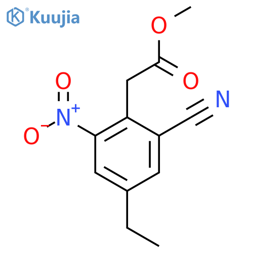 Methyl 2-cyano-4-ethyl-6-nitrophenylacetate structure