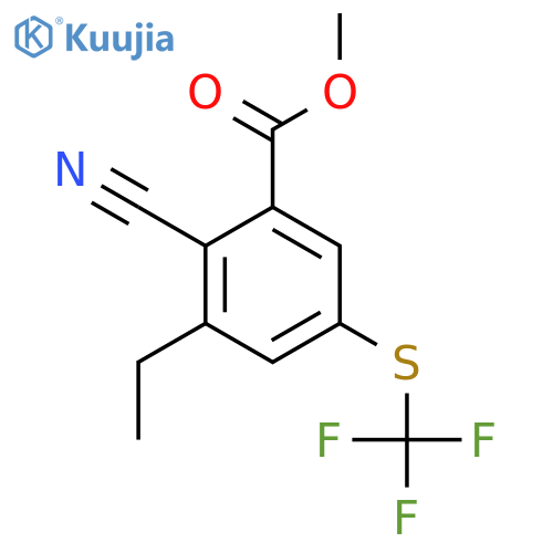 Methyl 2-cyano-3-ethyl-5-(trifluoromethylthio)benzoate structure