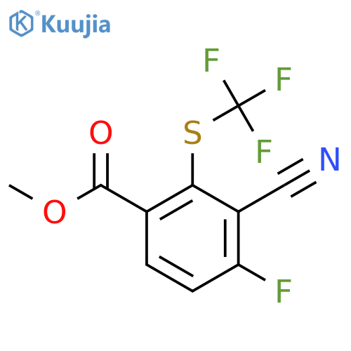 Methyl 3-cyano-4-fluoro-2-(trifluoromethylthio)benzoate structure