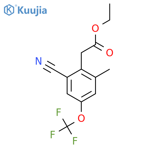 Ethyl 2-cyano-6-methyl-4-(trifluoromethoxy)phenylacetate structure