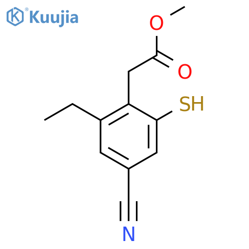 Methyl 4-cyano-2-ethyl-6-mercaptophenylacetate structure