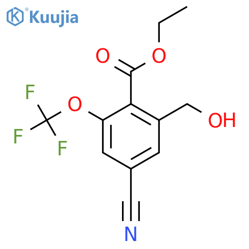 Ethyl 4-cyano-2-hydroxymethyl-6-(trifluoromethoxy)benzoate structure