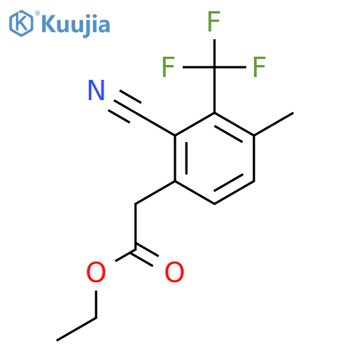 Ethyl 2-cyano-4-methyl-3-(trifluoromethyl)phenylacetate structure