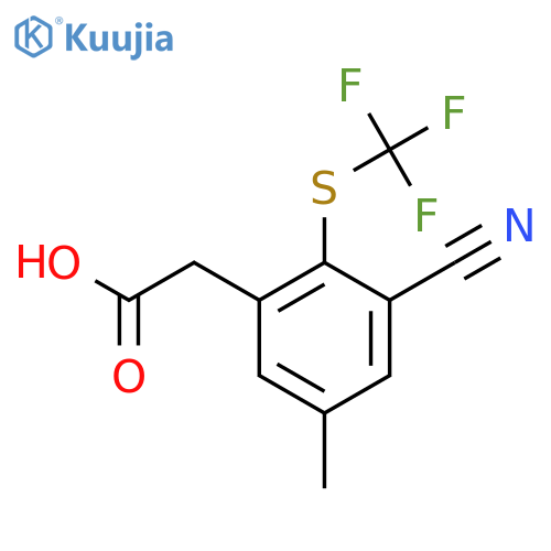 3-Cyano-5-methyl-2-(trifluoromethylthio)phenylacetic acid structure