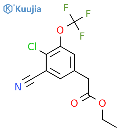 Ethyl 4-chloro-3-cyano-5-(trifluoromethoxy)phenylacetate structure