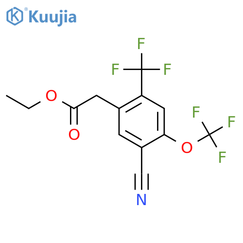 Ethyl 5-cyano-4-trifluoromethoxy-2-(trifluoromethyl)phenylacetate structure