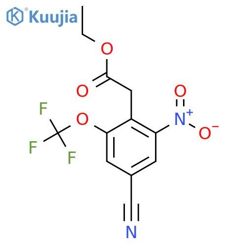 Ethyl 4-cyano-2-nitro-6-(trifluoromethoxy)phenylacetate structure