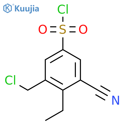 3-Chloromethyl-5-cyano-4-ethylbenzenesulfonyl chloride structure