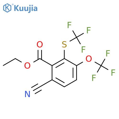 Ethyl 6-cyano-3-trifluoromethoxy-2-(trifluoromethylthio)benzoate structure