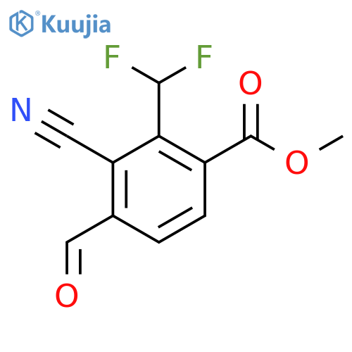 Methyl 3-cyano-2-difluoromethyl-4-formylbenzoate structure