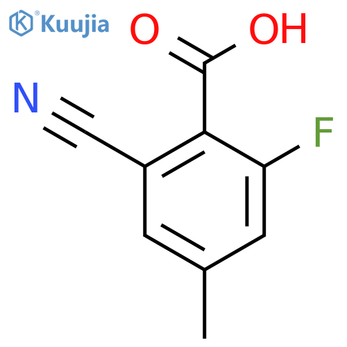 2-Cyano-6-fluoro-4-methylbenzoic acid structure