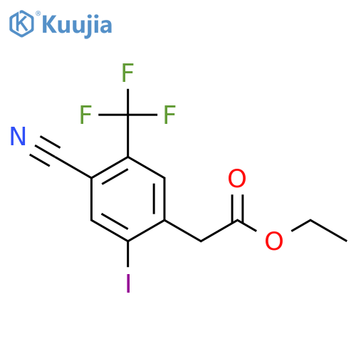 Ethyl 4-cyano-2-iodo-5-(trifluoromethyl)phenylacetate structure