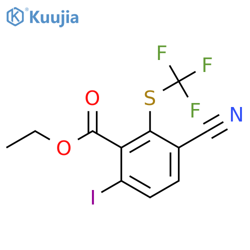 Ethyl 3-cyano-6-iodo-2-(trifluoromethylthio)benzoate structure