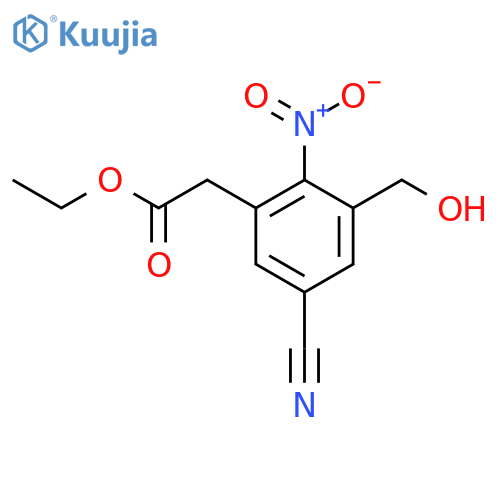 Ethyl 5-cyano-3-hydroxymethyl-2-nitrophenylacetate structure