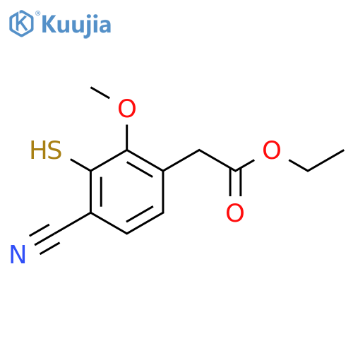 Ethyl 4-cyano-3-mercapto-2-methoxyphenylacetate structure