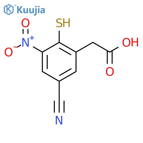 5-Cyano-2-mercapto-3-nitrophenylacetic acid structure