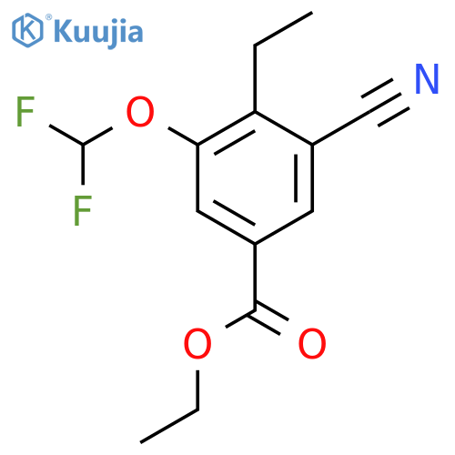 Ethyl 3-cyano-5-difluoromethoxy-4-ethylbenzoate structure