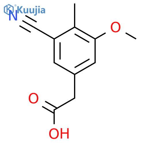 3-Cyano-5-methoxy-4-methylphenylacetic acid structure