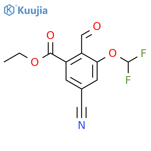 Ethyl 5-cyano-3-difluoromethoxy-2-formylbenzoate structure