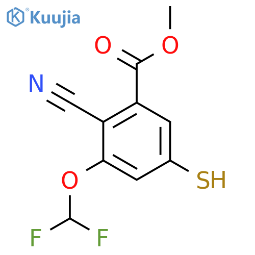 Methyl 2-cyano-3-difluoromethoxy-5-mercaptobenzoate structure