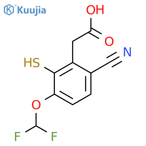 6-Cyano-3-difluoromethoxy-2-mercaptophenylacetic acid structure
