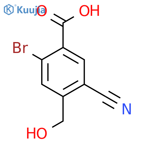 2-Bromo-5-cyano-4-(hydroxymethyl)benzoic acid structure