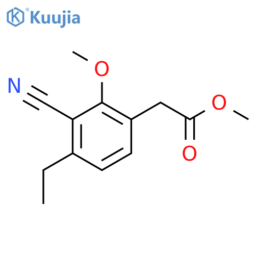 Methyl 3-cyano-4-ethyl-2-methoxyphenylacetate structure