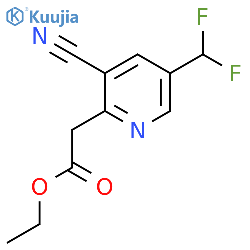 Ethyl 3-cyano-5-(difluoromethyl)pyridine-2-acetate structure