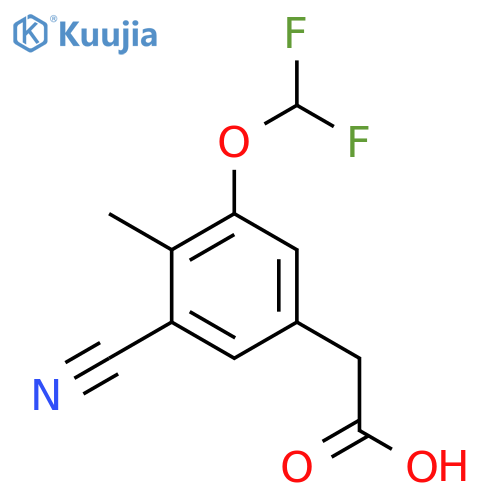 3-Cyano-5-difluoromethoxy-4-methylphenylacetic acid structure