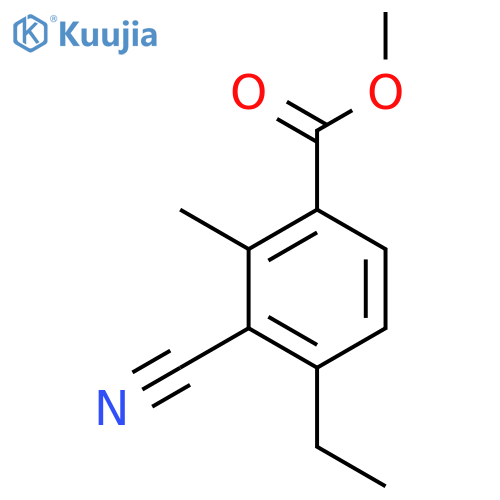 Methyl 3-cyano-4-ethyl-2-methylbenzoate structure