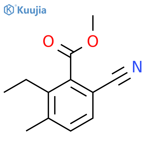Methyl 6-cyano-2-ethyl-3-methylbenzoate structure