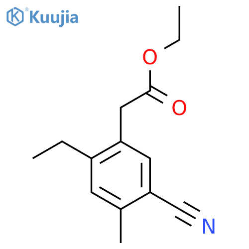 Ethyl 5-cyano-2-ethyl-4-methylphenylacetate structure