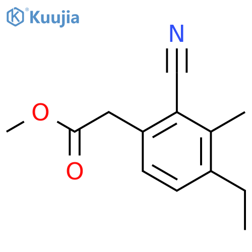 Methyl 2-cyano-4-ethyl-3-methylphenylacetate structure